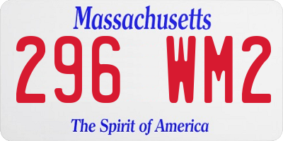 MA license plate 296WM2