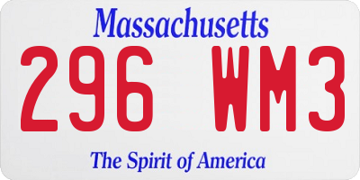 MA license plate 296WM3