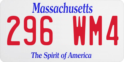 MA license plate 296WM4