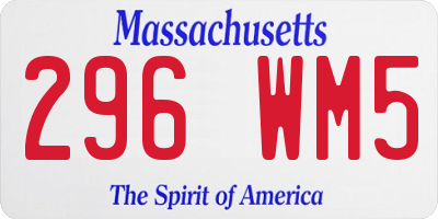 MA license plate 296WM5