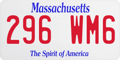 MA license plate 296WM6