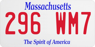 MA license plate 296WM7