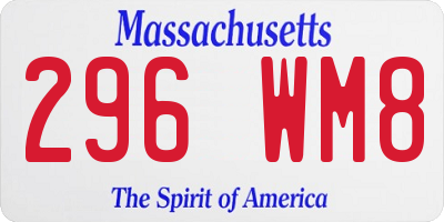 MA license plate 296WM8