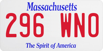 MA license plate 296WN0