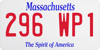 MA license plate 296WP1
