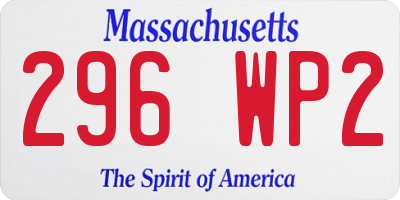 MA license plate 296WP2
