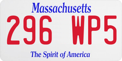MA license plate 296WP5