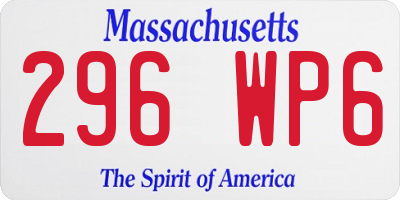 MA license plate 296WP6