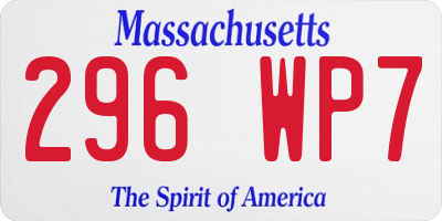 MA license plate 296WP7