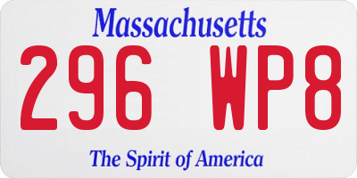 MA license plate 296WP8