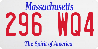 MA license plate 296WQ4