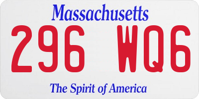 MA license plate 296WQ6