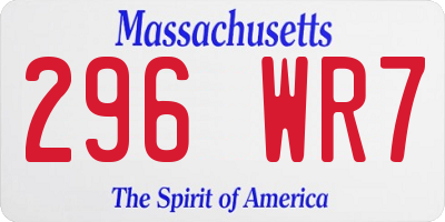 MA license plate 296WR7