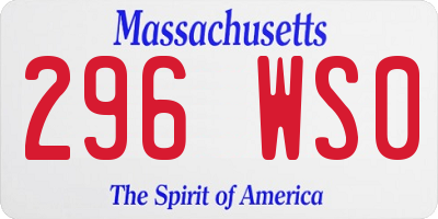 MA license plate 296WS0