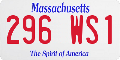 MA license plate 296WS1