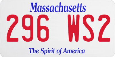 MA license plate 296WS2