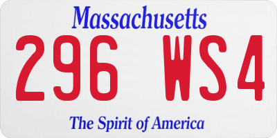 MA license plate 296WS4