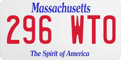 MA license plate 296WT0