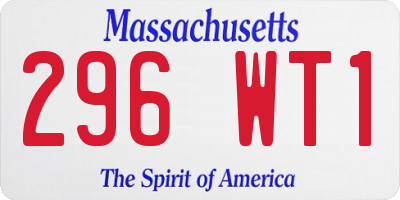 MA license plate 296WT1