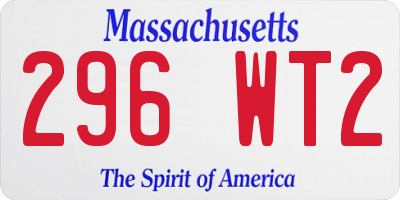 MA license plate 296WT2