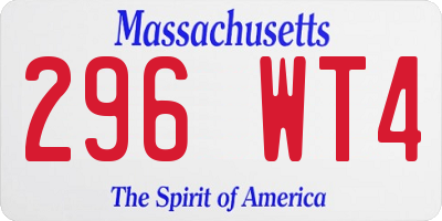 MA license plate 296WT4