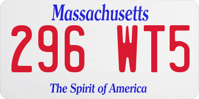 MA license plate 296WT5