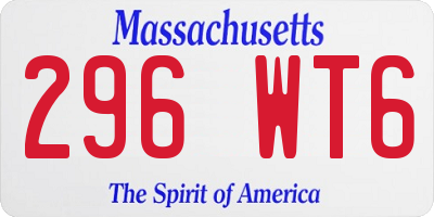 MA license plate 296WT6