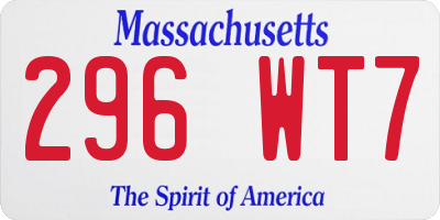 MA license plate 296WT7