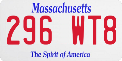 MA license plate 296WT8