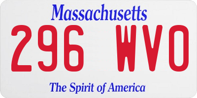 MA license plate 296WV0