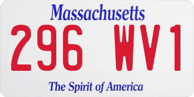 MA license plate 296WV1