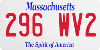 MA license plate 296WV2