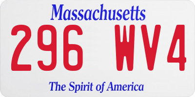 MA license plate 296WV4