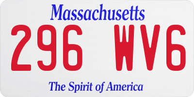 MA license plate 296WV6