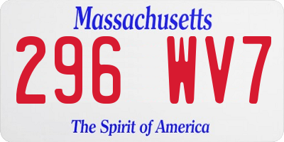 MA license plate 296WV7