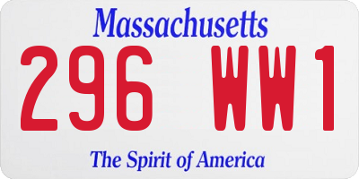 MA license plate 296WW1