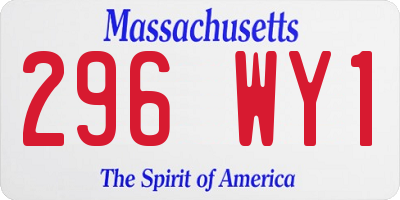 MA license plate 296WY1