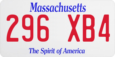 MA license plate 296XB4