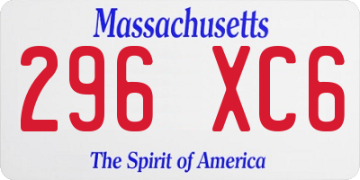 MA license plate 296XC6