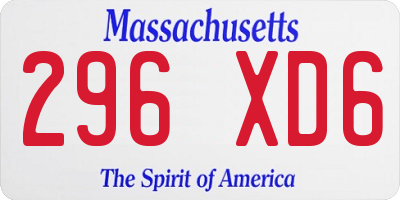 MA license plate 296XD6