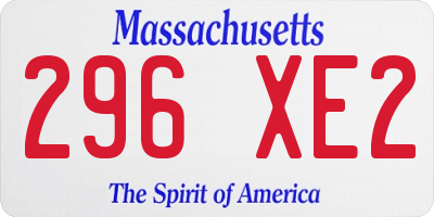 MA license plate 296XE2