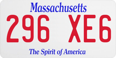 MA license plate 296XE6