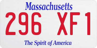 MA license plate 296XF1