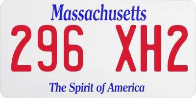MA license plate 296XH2