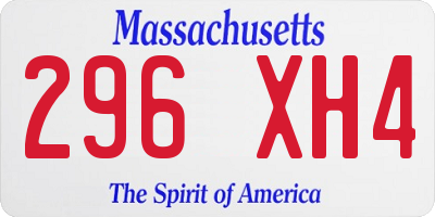 MA license plate 296XH4
