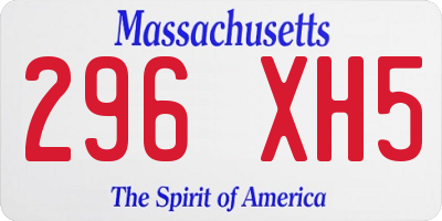 MA license plate 296XH5