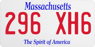 MA license plate 296XH6