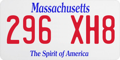 MA license plate 296XH8