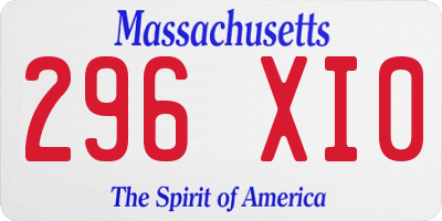 MA license plate 296XI0