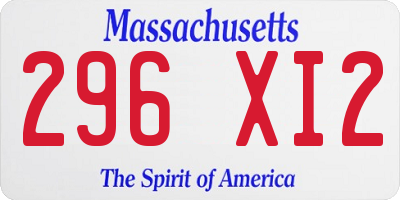 MA license plate 296XI2